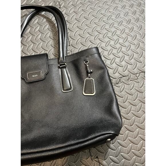 TUMI Sinclair Tegan Black Saffiano Leather Business Tote Shoulder‎ Bag #79385D - Picture 2 of 14